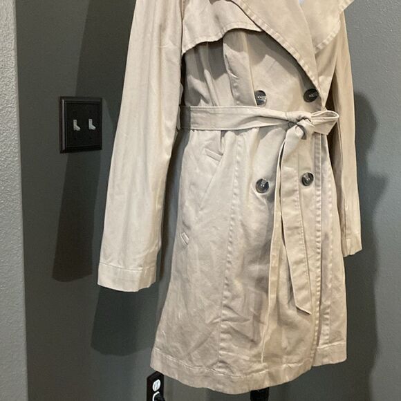 H&M Divided Cotton Trench Coat Tan Color - Picture 6 of 14